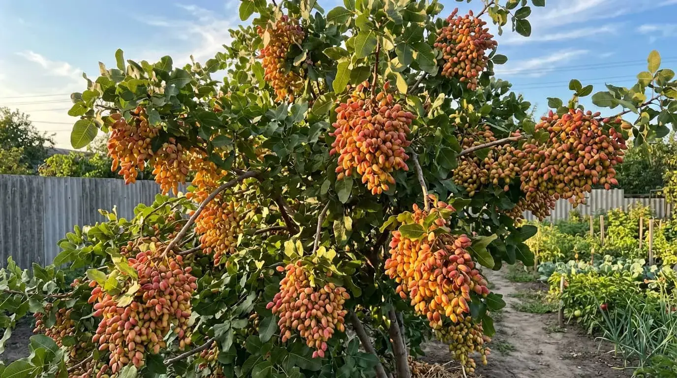 Дорослий кущ фісташки з плодами